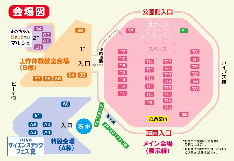 第15回夏休みこども自由研究での展示棟レイアウト事例