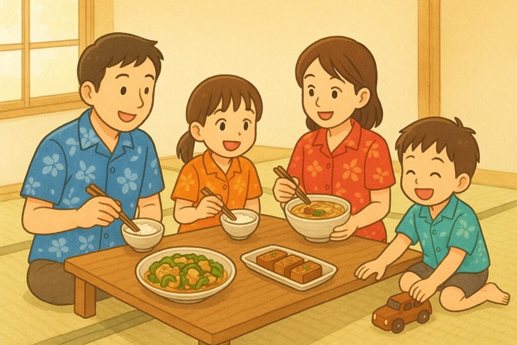 コッコ食堂で食事をする家族（イメージ画像）