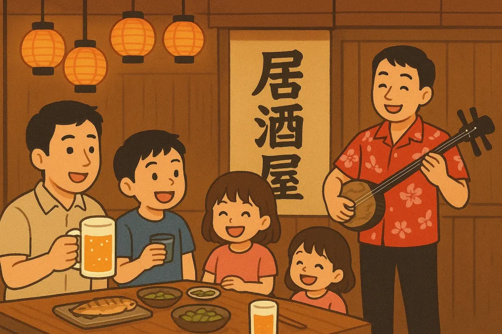 家族で民謡ライブを楽しむ様子（イメージ画像）