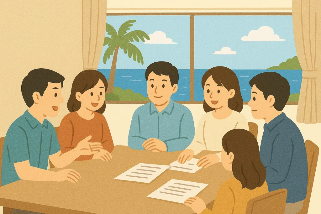 グループ宿泊プラン検討の様子（イメージ画像）