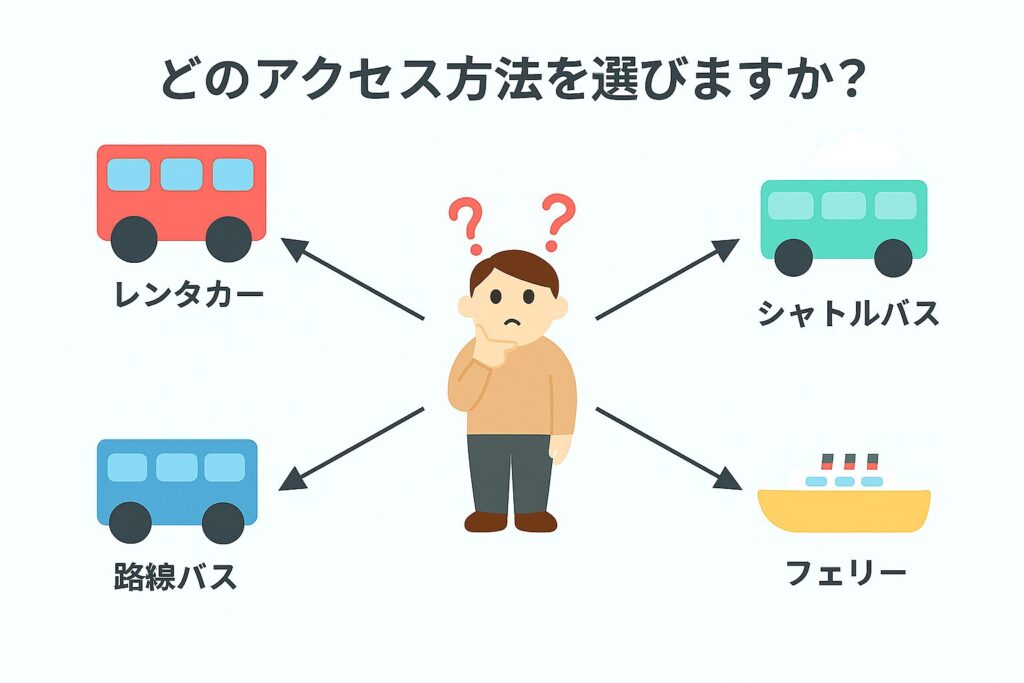 沖縄のアクセス方法比較表（イメージ画像）