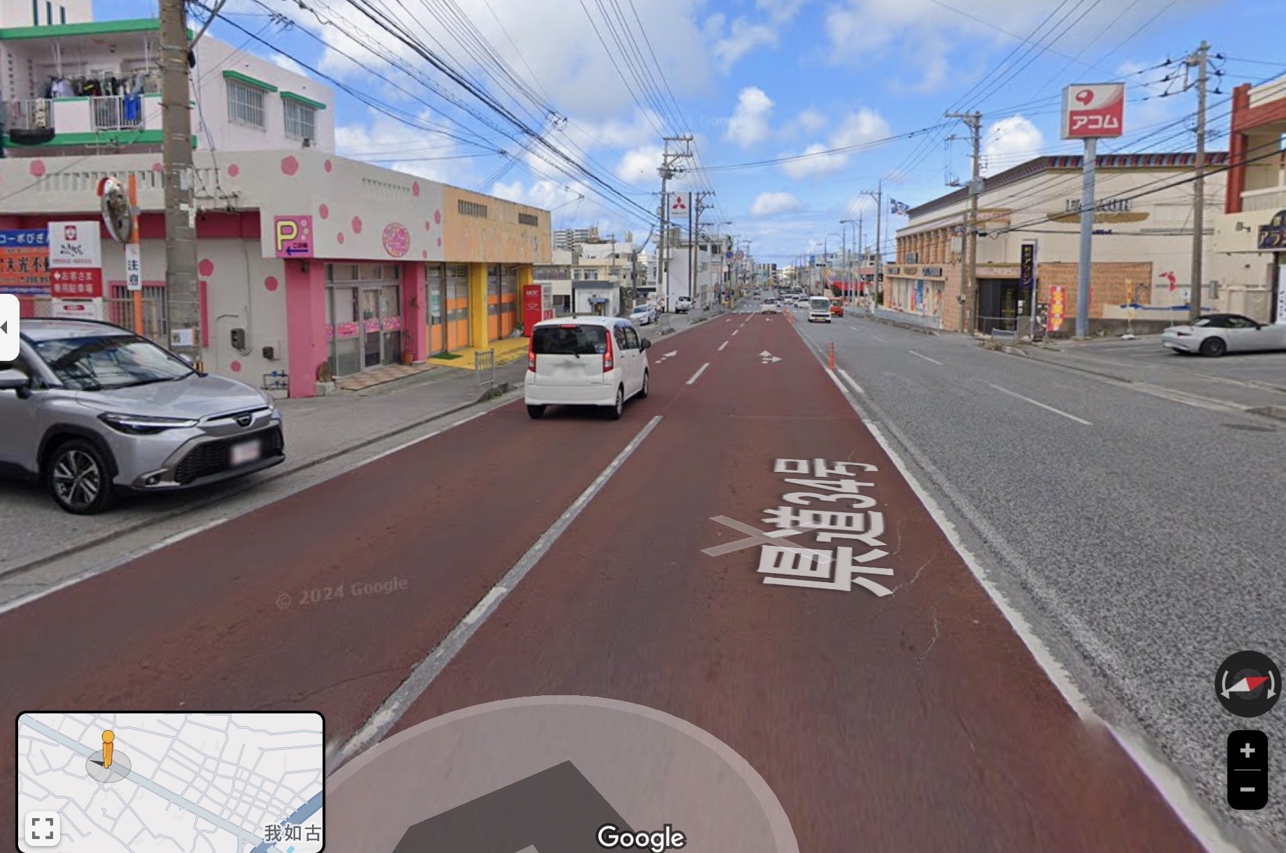 嘉数中学校近くの県道34号線