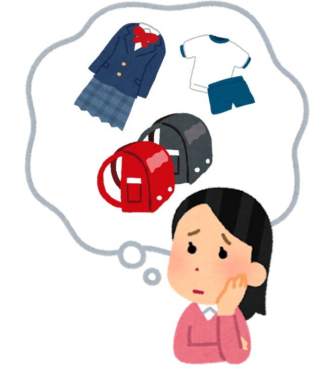指定の物品があるか悩むイメージのイラスト