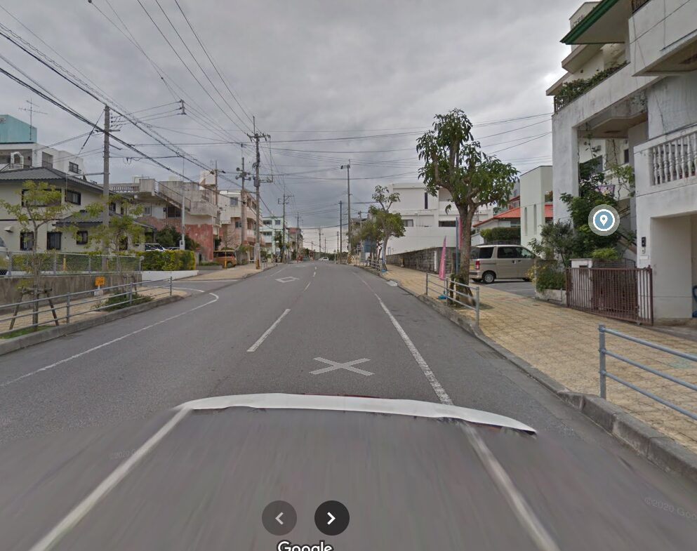 県道81号線から学校前につながる道のストリートビュー